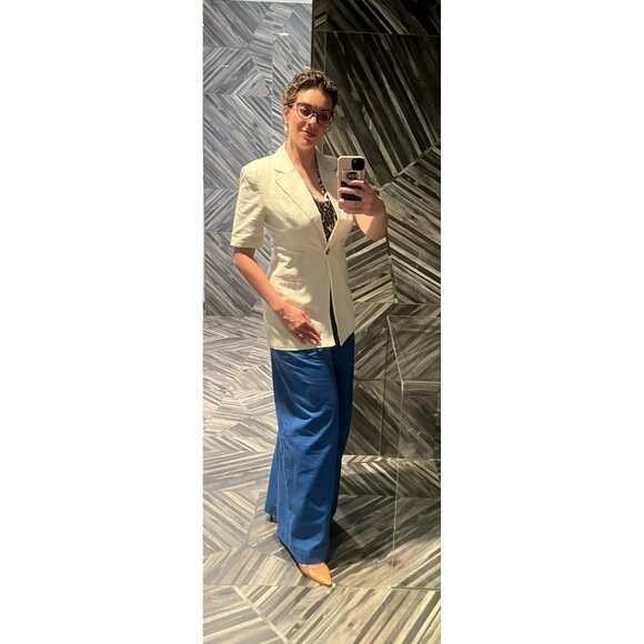 Eudon Choi Linen Short Sleeve White Blazer – Women’s Size 8 - Picture 10 of 16